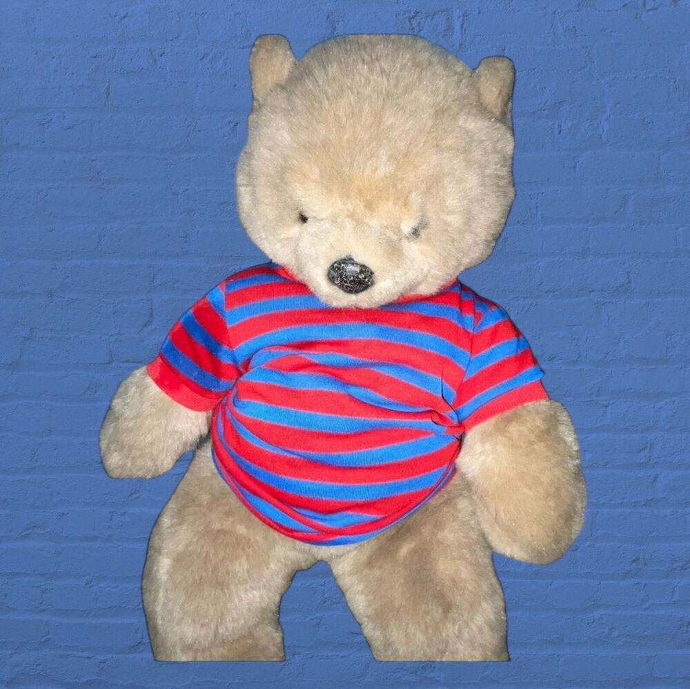 Avanti Applause Teddy Bear 15" Plush Jockline Italy Tan Stuffed Animal VTG 1985